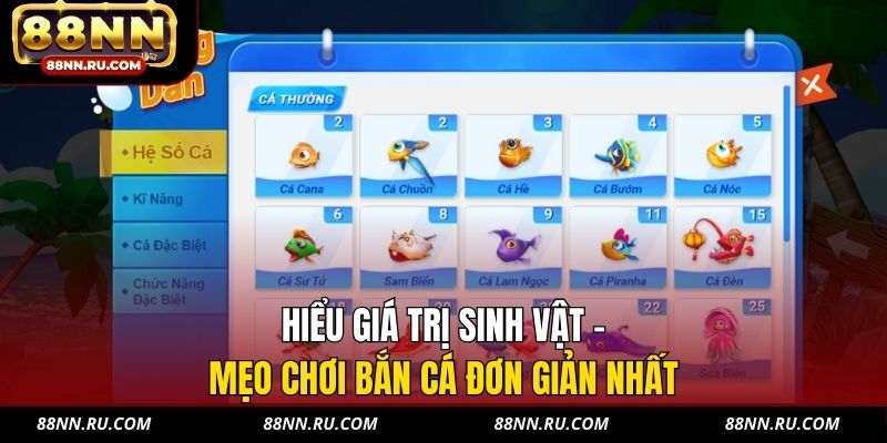 Hiểu giá trị sinh vật - mẹo chơi bắn cá đơn giản nhất Hiểu giá trị sinh vật - mẹo chơi bắn cá đơn giản nhất